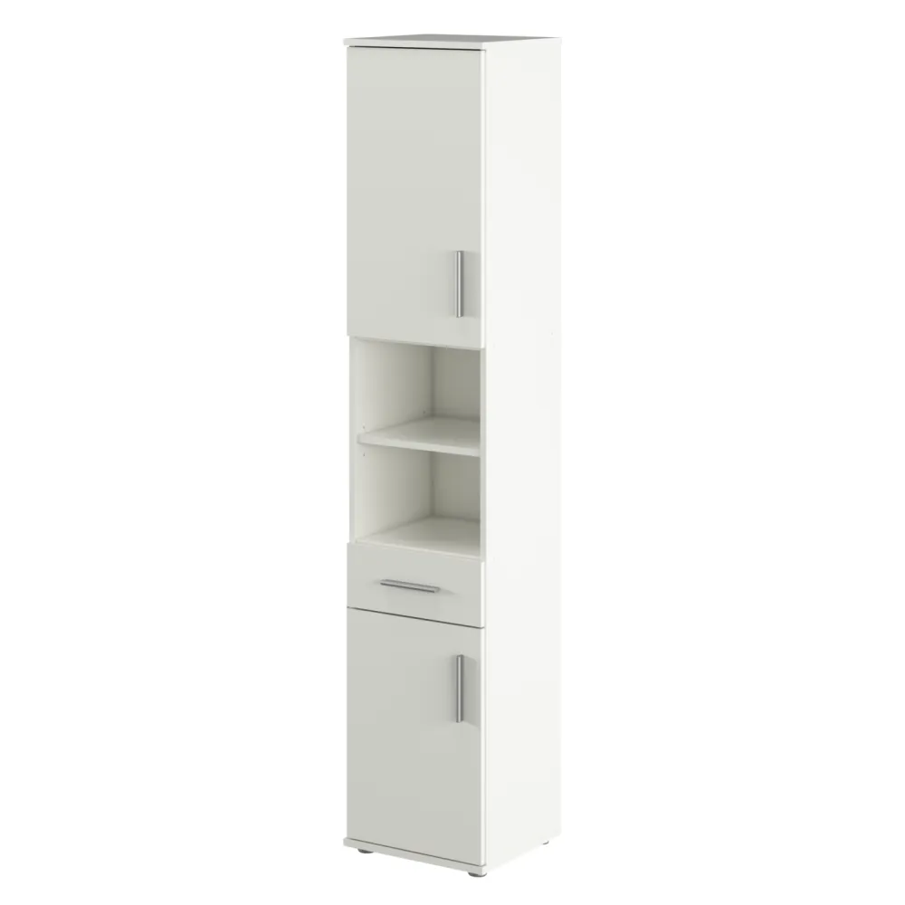 Vysoká skříňka, matná bílá, LESSY NEW 05