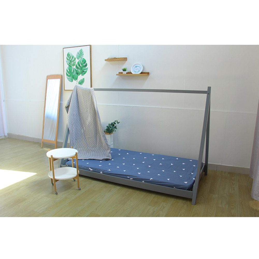 Montessori postel, šedá, borovicové dřevo, GROSI