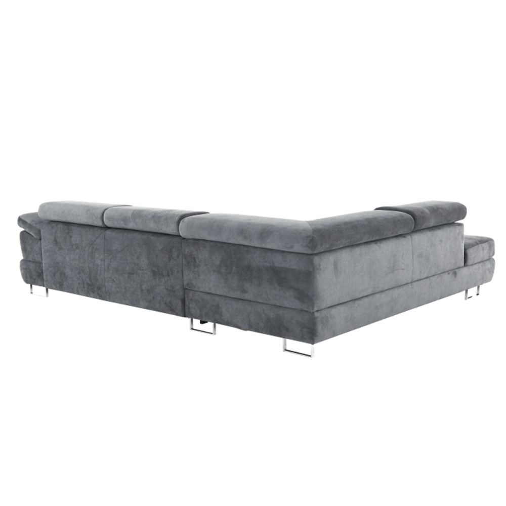 Sedací souprava, šedá, látka, levá, BUTON P