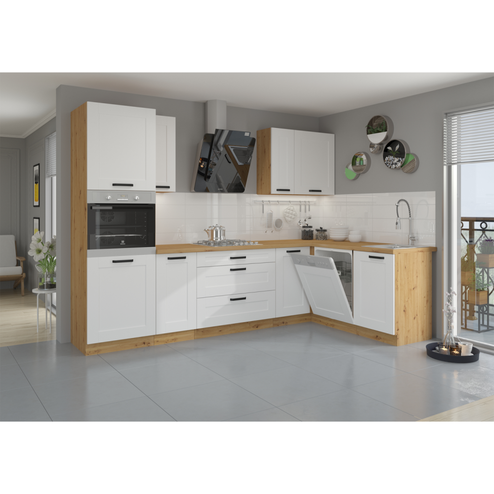 Spodní skříňka, bílá/dub artisan, LULA 105 ND 1F BB