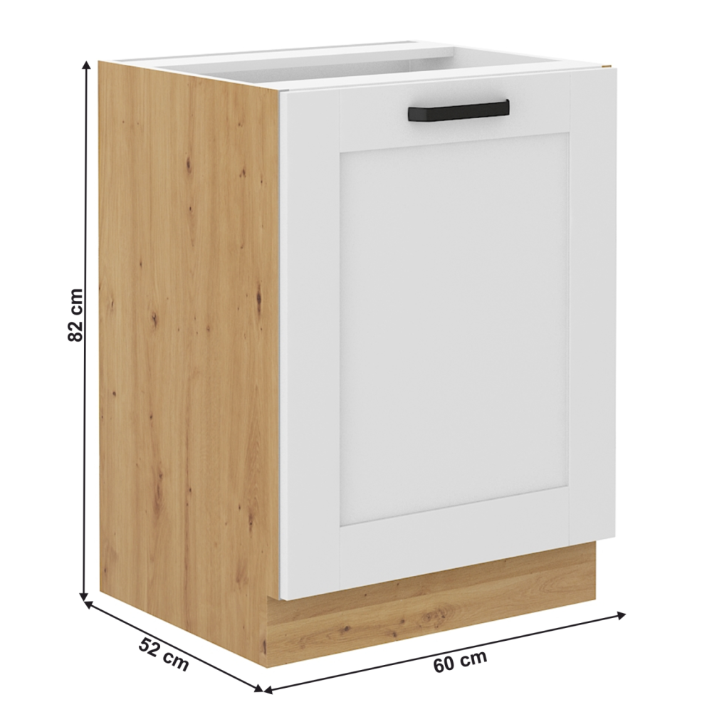 Spodní skříňka, bílá/dub artisan, LULA 60 D 1F BB