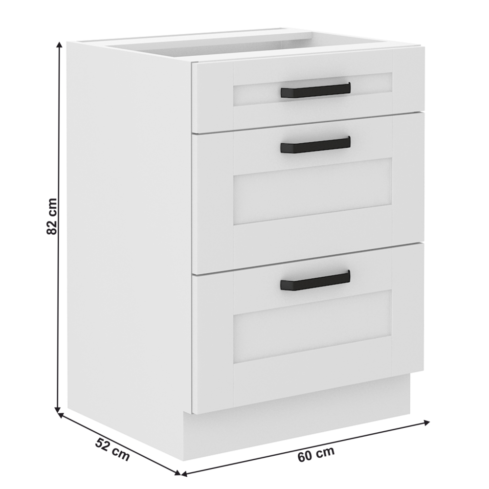 Spodní skříňka, bílá, LULA 60 D 3S BB
