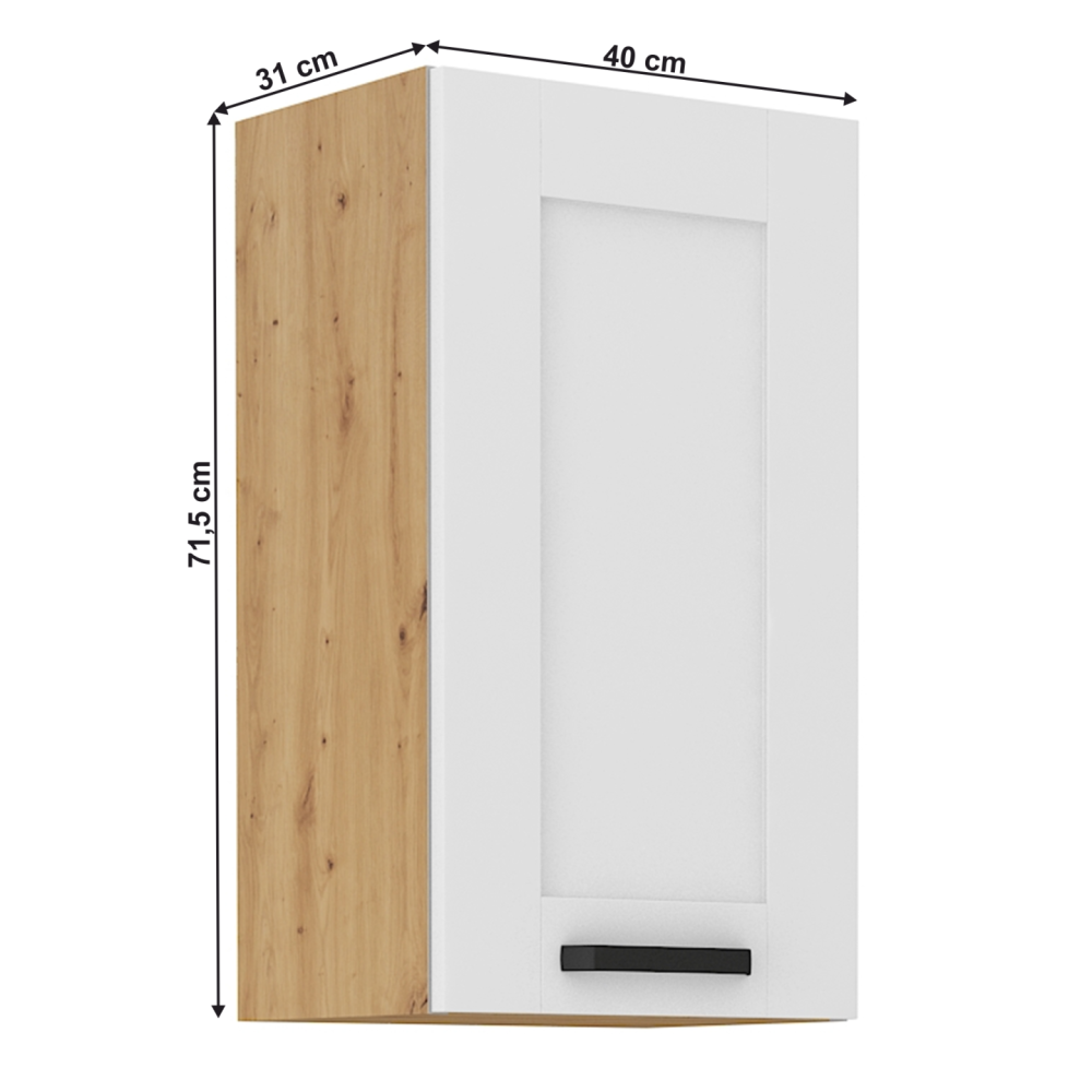 Horní skříňka, bílá/dub artisan, LULA 40 G-72 1F