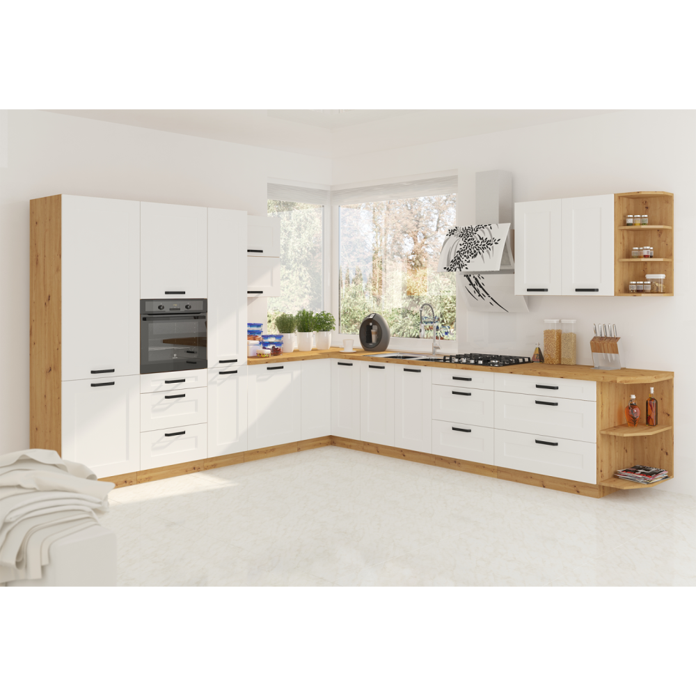 Horní skříňka, bílá/dub artisan, LULA 60 GU-36 1F