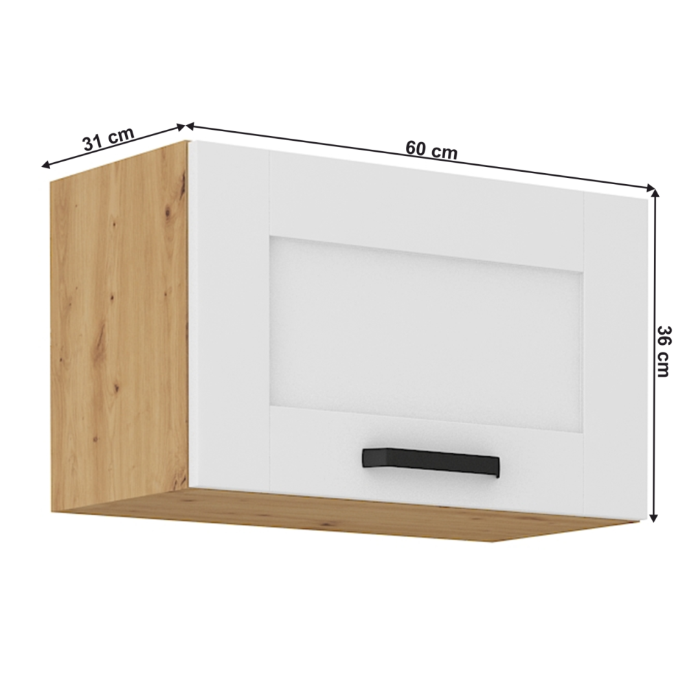 Horní skříňka, bílá/dub artisan, LULA 60 GU-36 1F