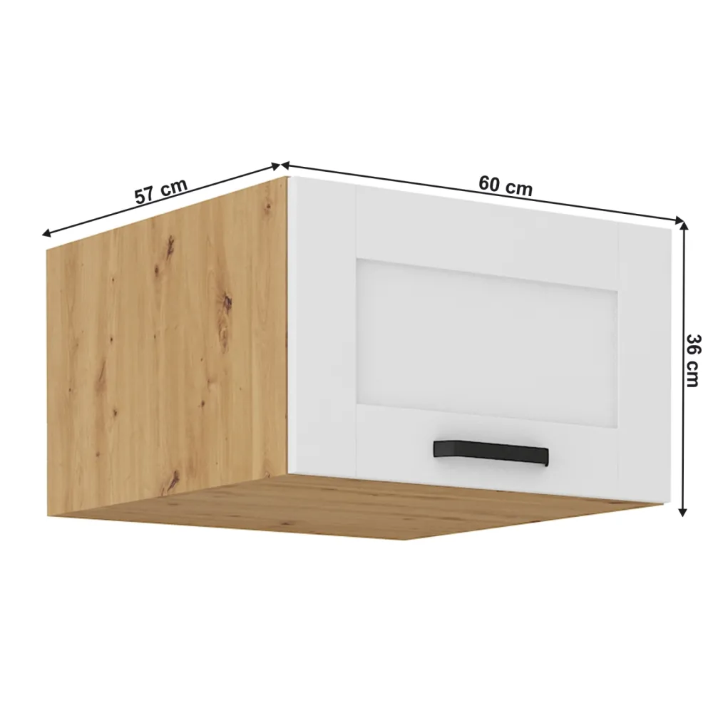 Horní skříňka, bílá/dub artisan, LULA 60 NAGU-36 1F