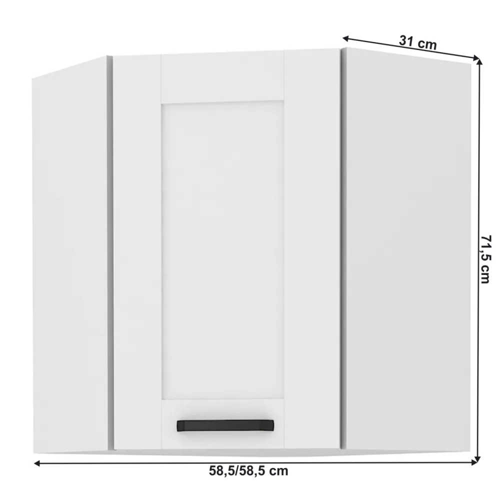 Horní rohová skříňka, bílá, LULA 58x58 GN-72 1F