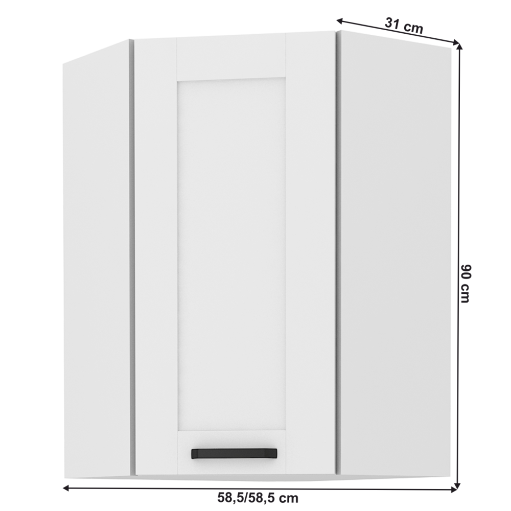 Horní rohová skříňka, bílá, LULA 58x58 GN-90 1F