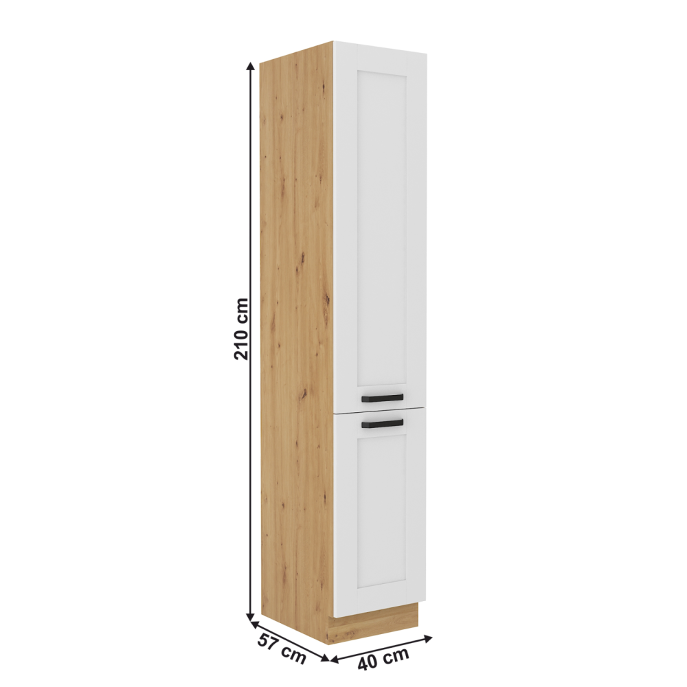Vysoká skříňka, bílá/dub artisan, LULA 40 DK-210 2F