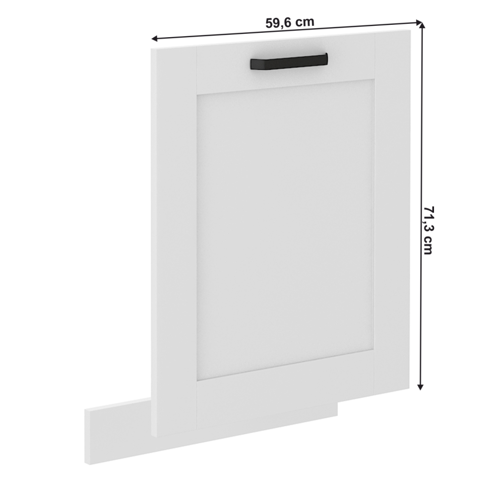 Dvířka na myčku nádobí, bílá/bílá/dub artisan, LULA ZM 713x596