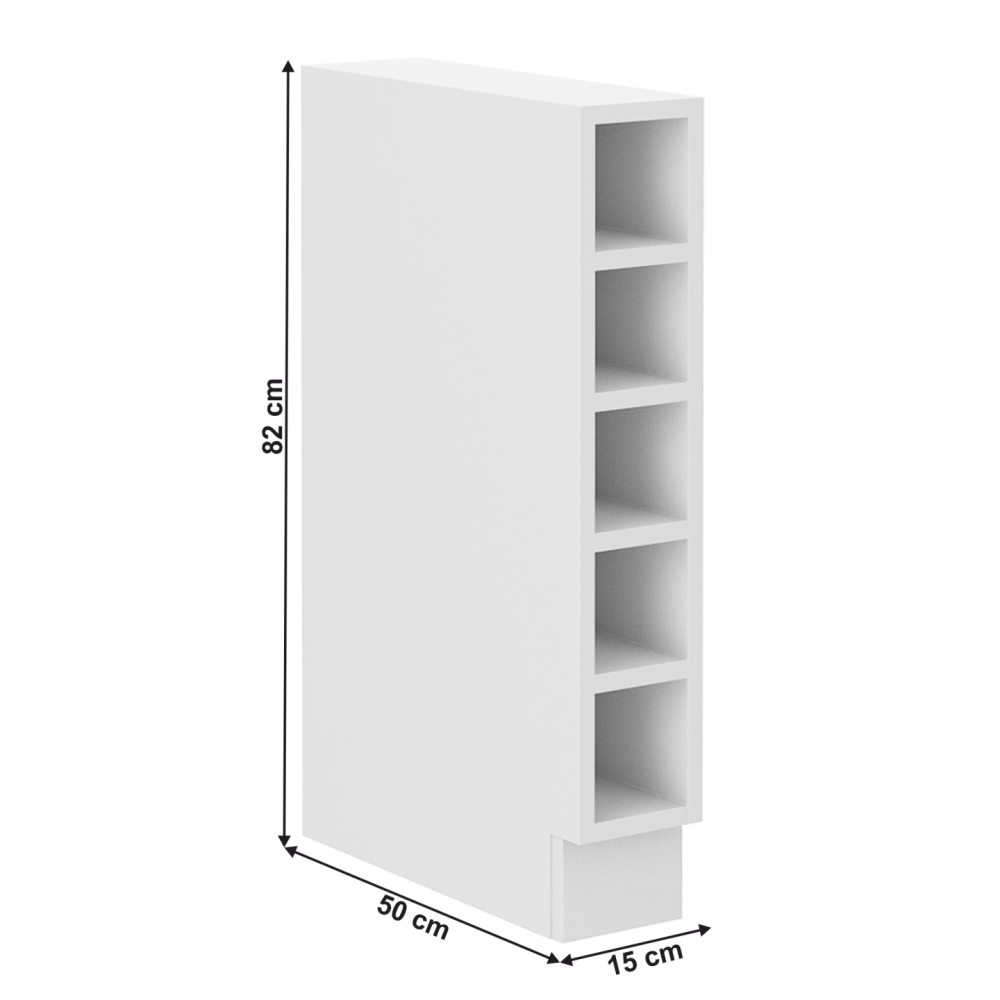 Spodní otevřená skříňka, bílá, LULA 15D OTW BB