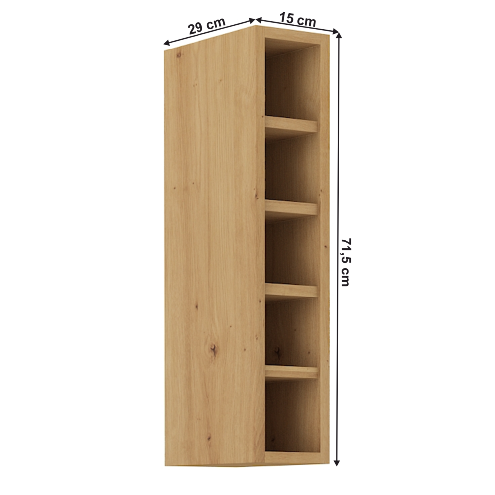 Horní policová skříňka, dub artisan, LULA 15 G-72 OTW