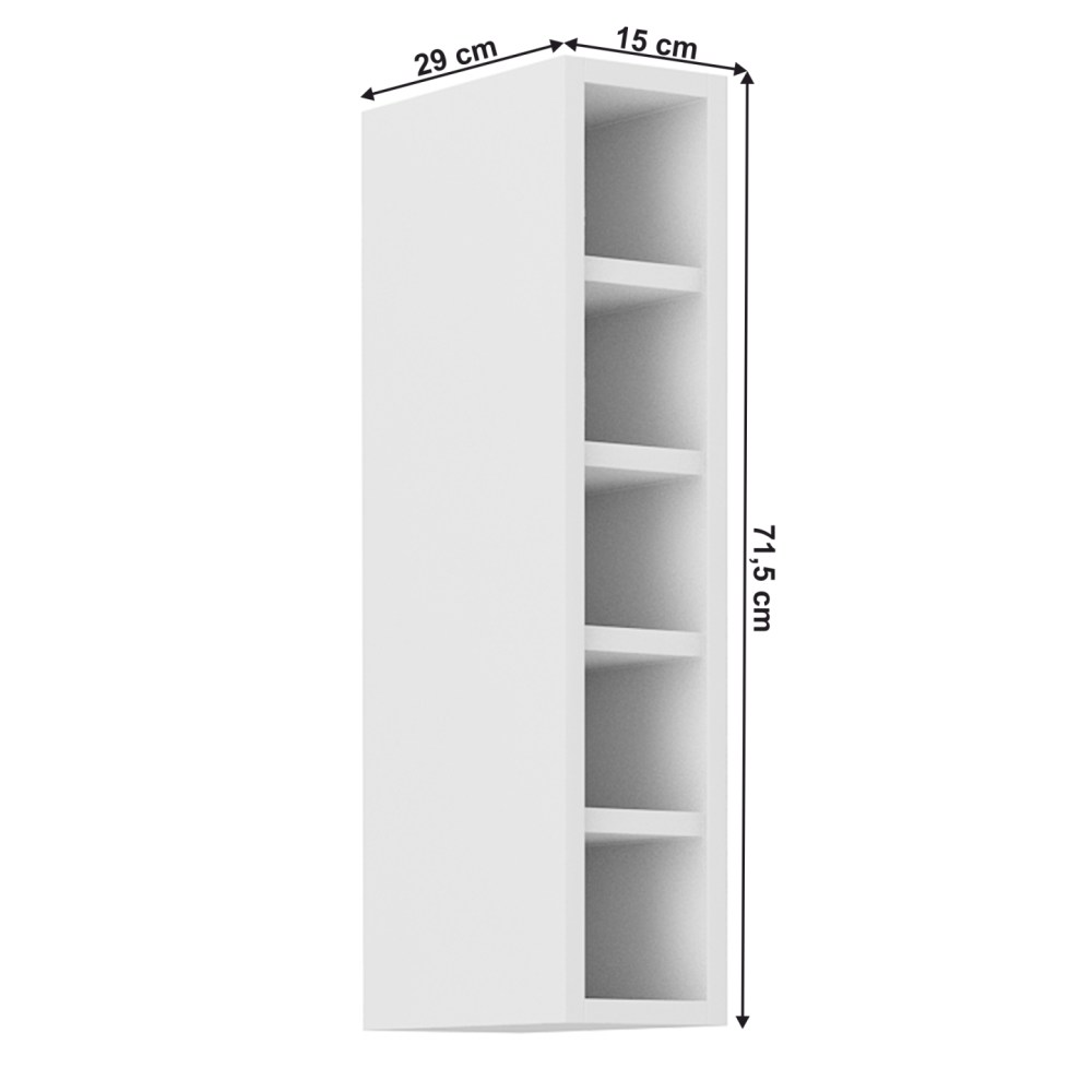 Horní policová skříňka, bílá, LULA 15 G-72 OTW