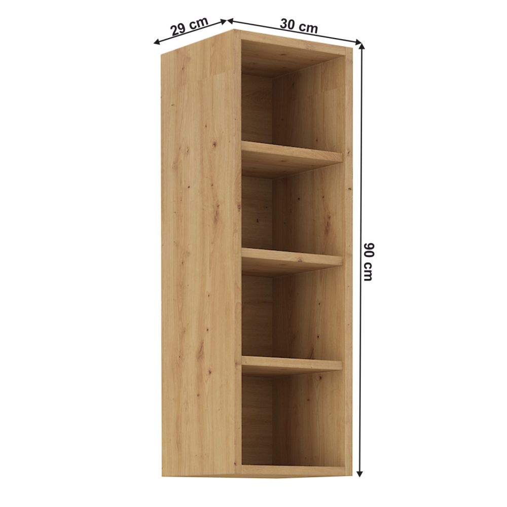 Horní policová skříňka, dub artisan, LULA 30 G-90 OTW