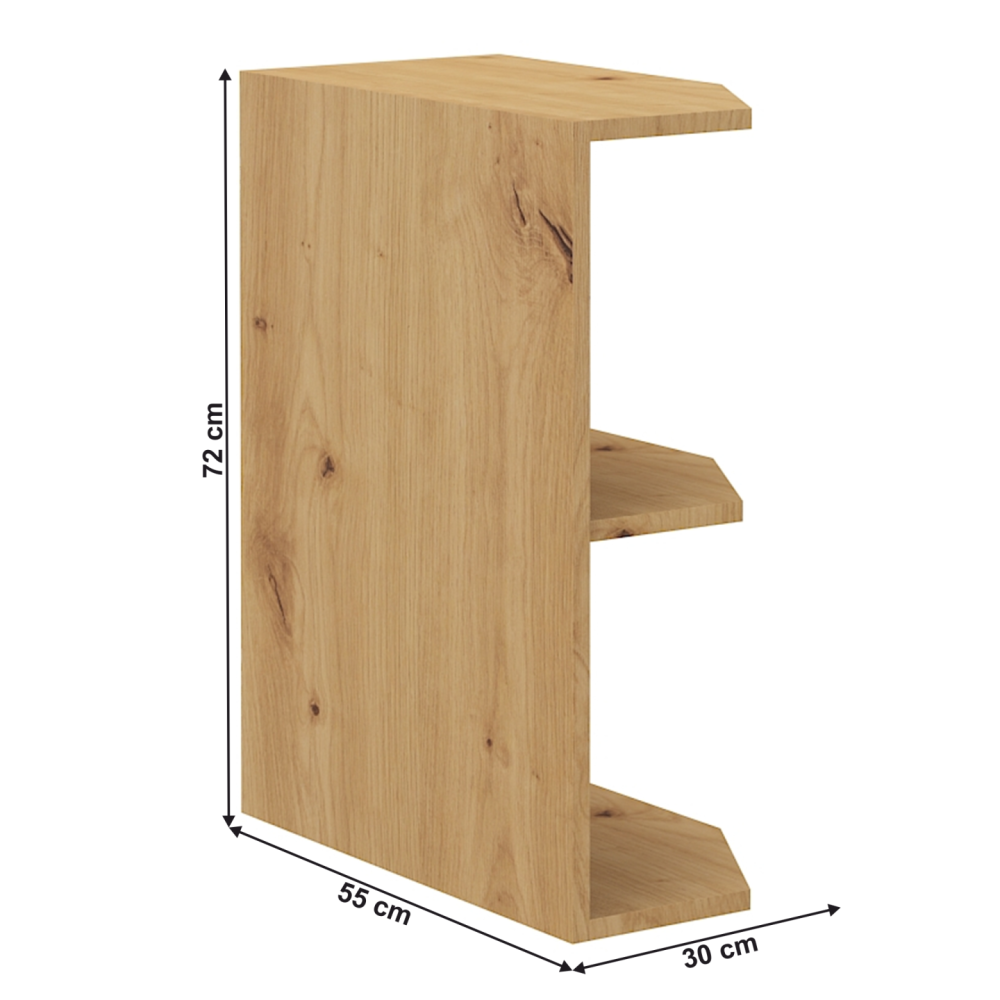 Spodní policová skříňka, dub artisan, LULA 30 D ZAK BB