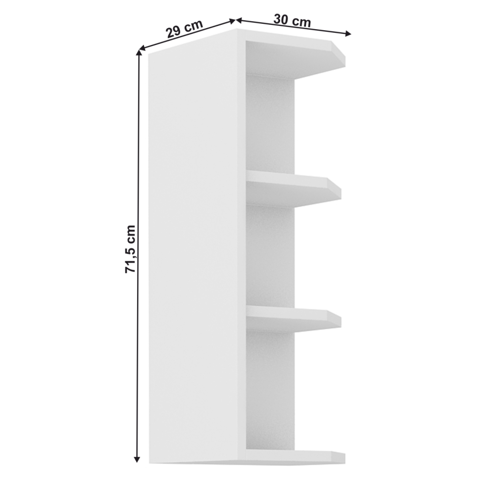 Horní policová skříňka, bílá, LULA 30 G-72 ZAK BB