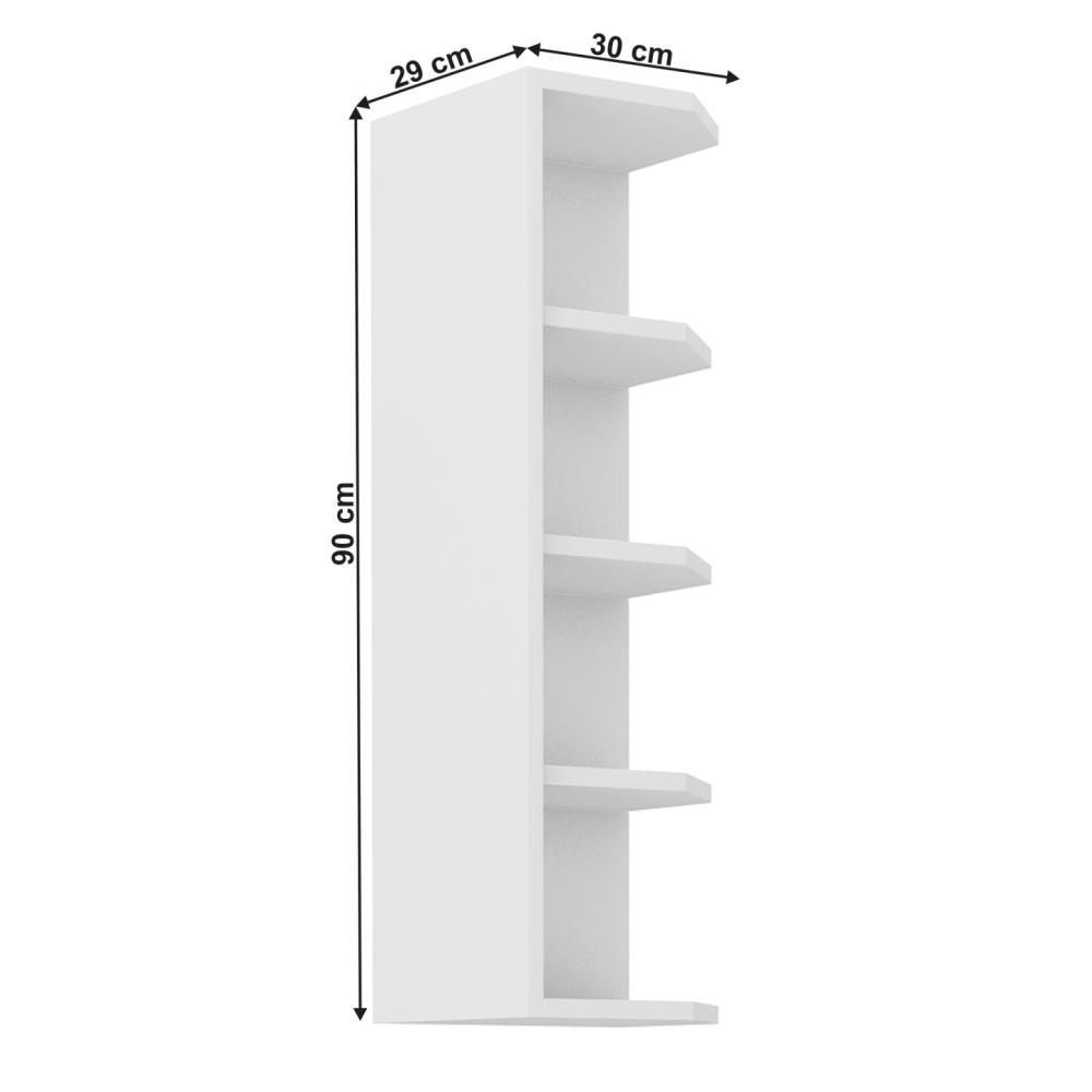 Horní policová skříňka, bílá, LULA 30 G-90 ZAK