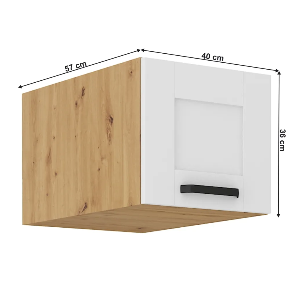 Horní skříňka, bílá/dub artisan, LULA 40 NAGU-36 1F