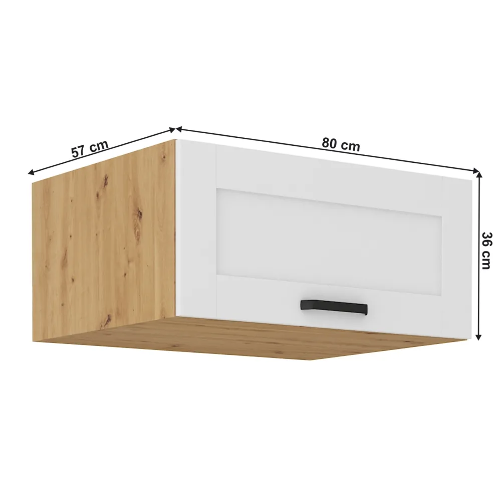 Horní skříňka, bílá/dub artisan, LULA 80 NAGU-36 1F