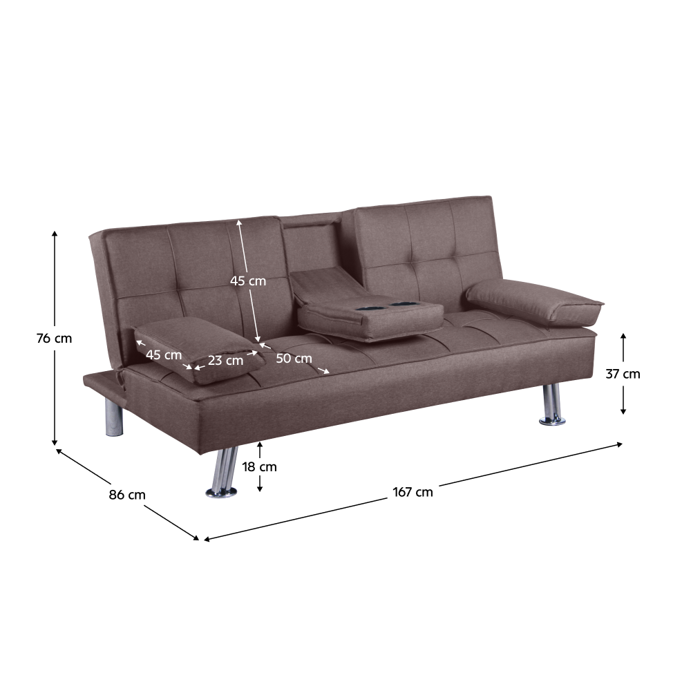 Rozkládací pohovka, hnědá, GOLDIA NEW
