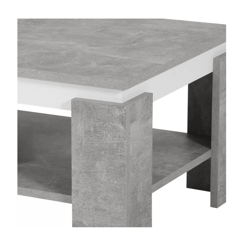 Konferenční stolek, beton/bílá, PIANI