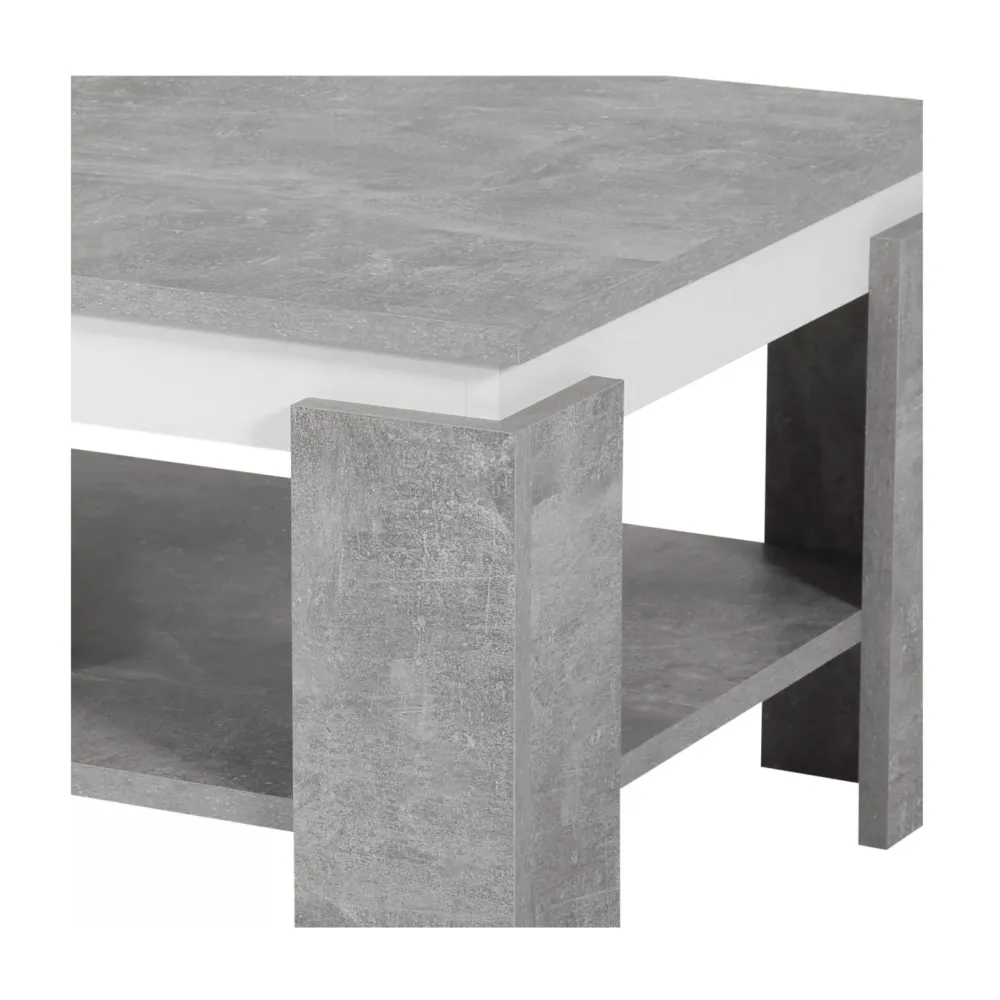 Konferenční stolek, beton/bílá, PIANI