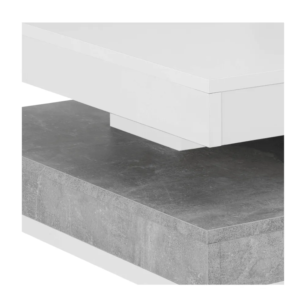 Konferenční stolek, bílá/ beton, MANDY