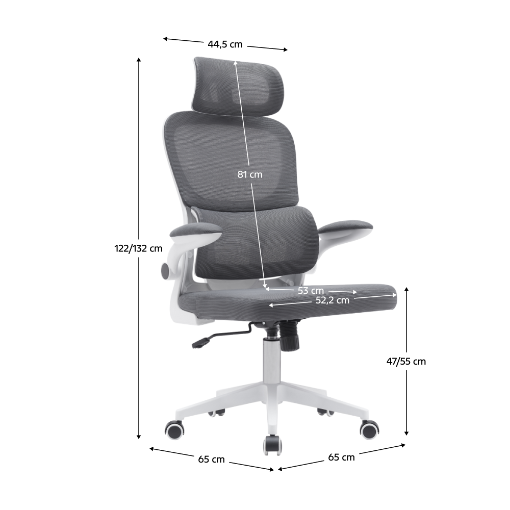 Kancelářské křeslo, tmavě šedá/bílá, RENARD