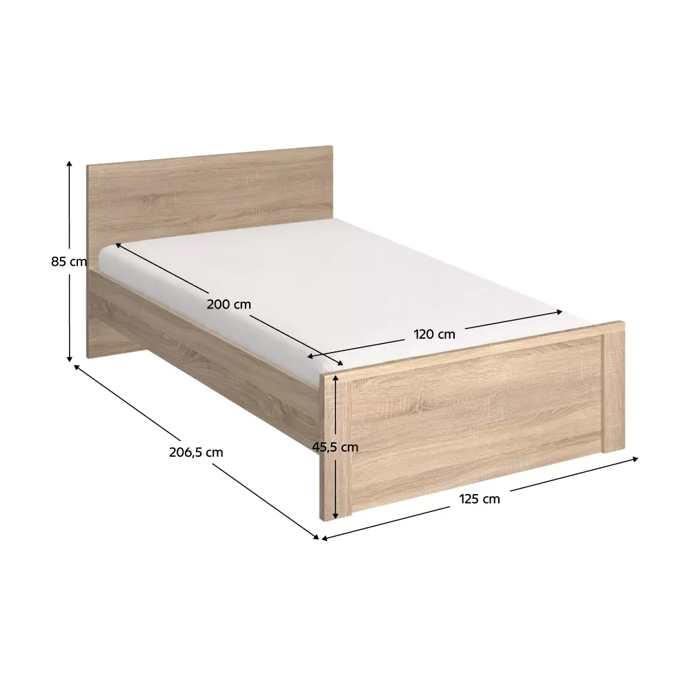 Postel 120, dub sonoma, TOPTY TYP 43