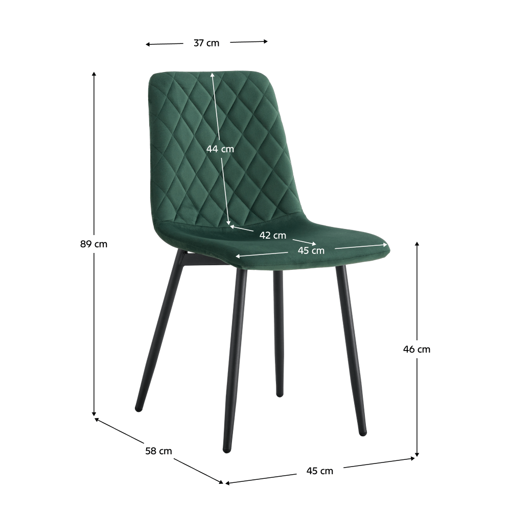 Jídelní židle, smaragdová Velvet látka/kov, DAMIA TYP 2