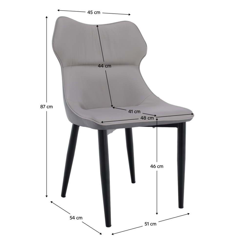 Jídelní židle, světle šedá/tmavě šedá/černá, TABITA