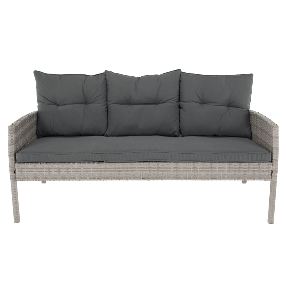 Zahradní ratanový set, světle šedá, LALEN