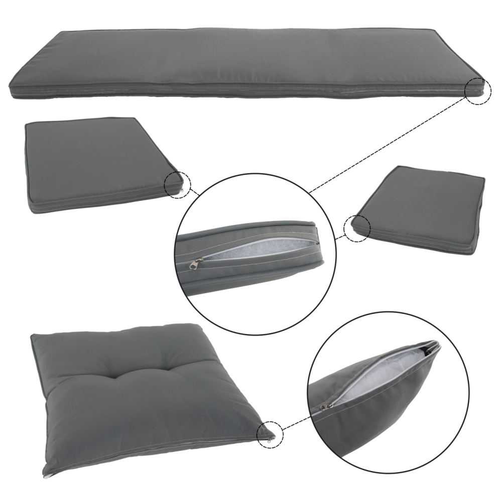 Zahradní ratanový set, světle šedá, LALEN