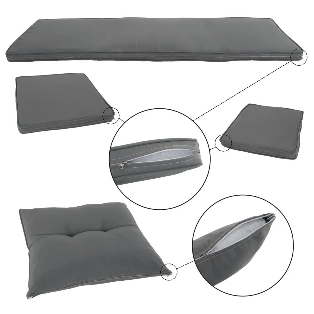Zahradní ratanový set, světle šedá, LALEN