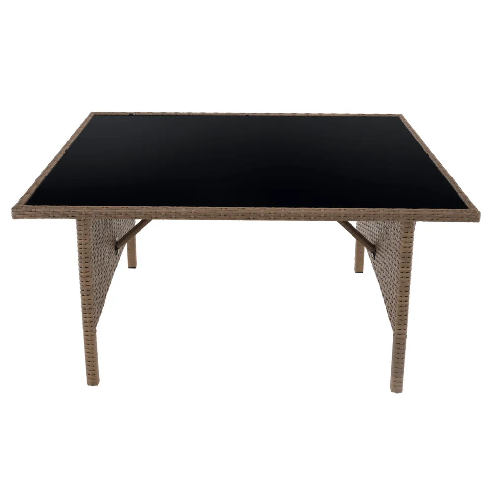 Zahradní ratanový set, přírodní/světle šedá, RANDI