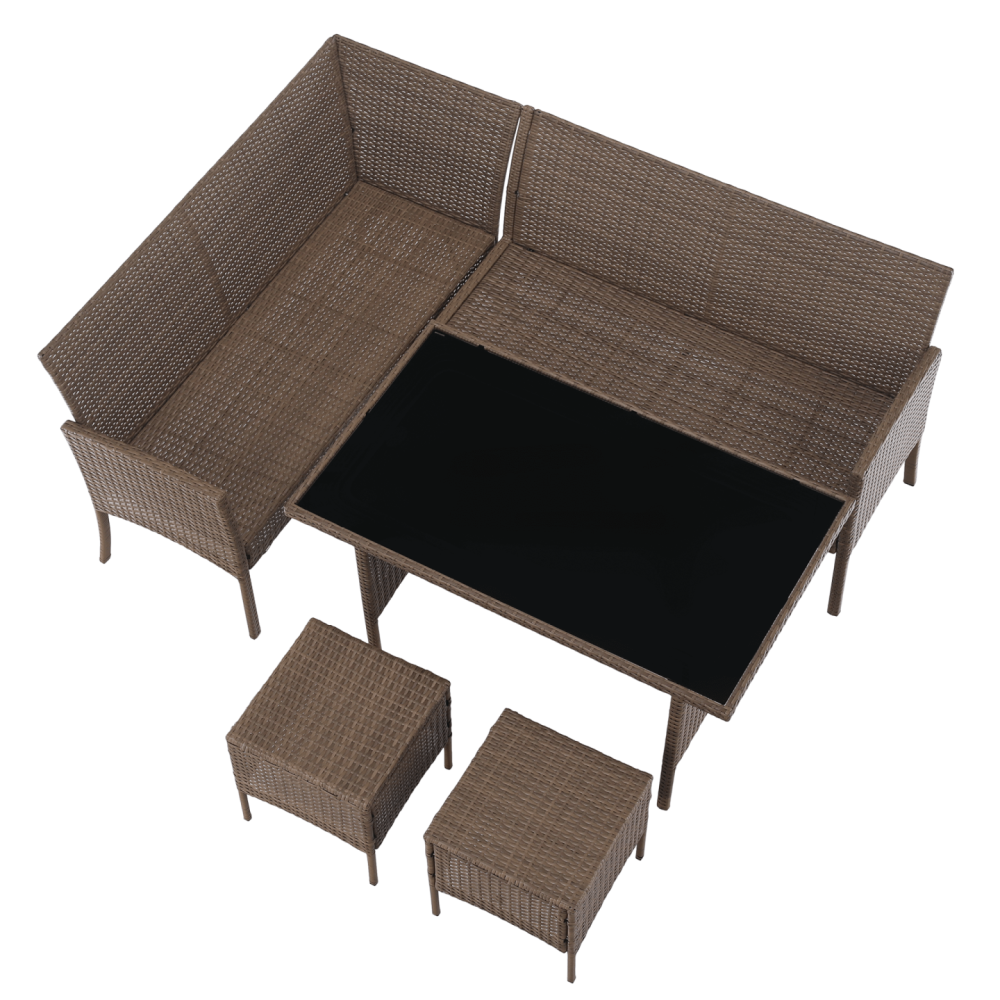 Zahradní ratanový set, přírodní/světle šedá, RANDI
