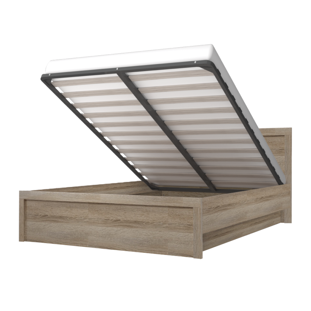 Postel s úložným prostorem, 140x200, dub sonoma, JESI