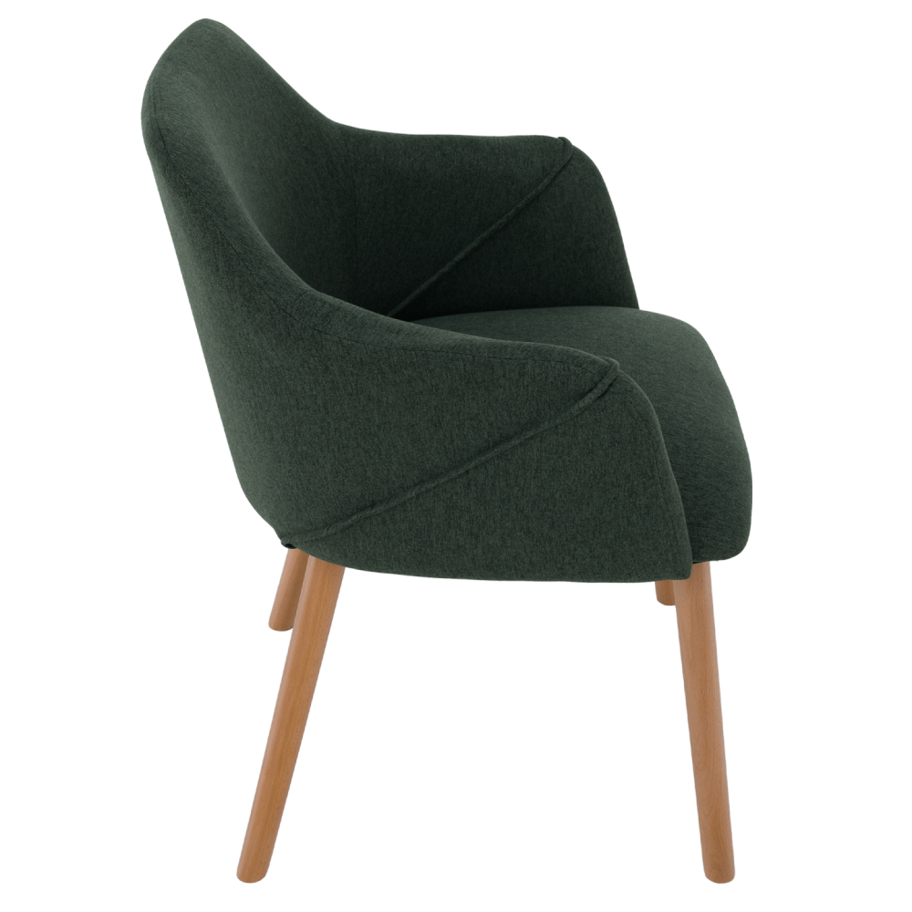 Designové křeslo, zelená/buk, PETRUS