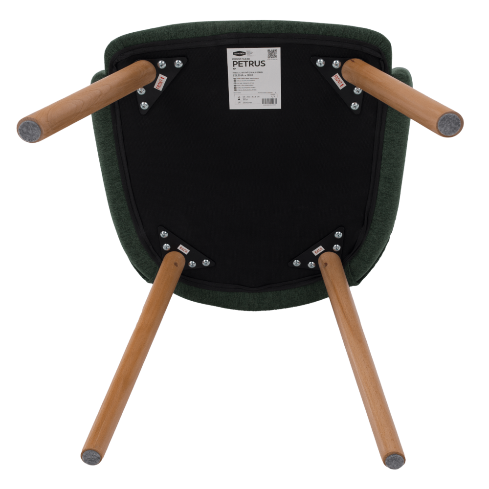 Designové křeslo, zelená/buk, PETRUS