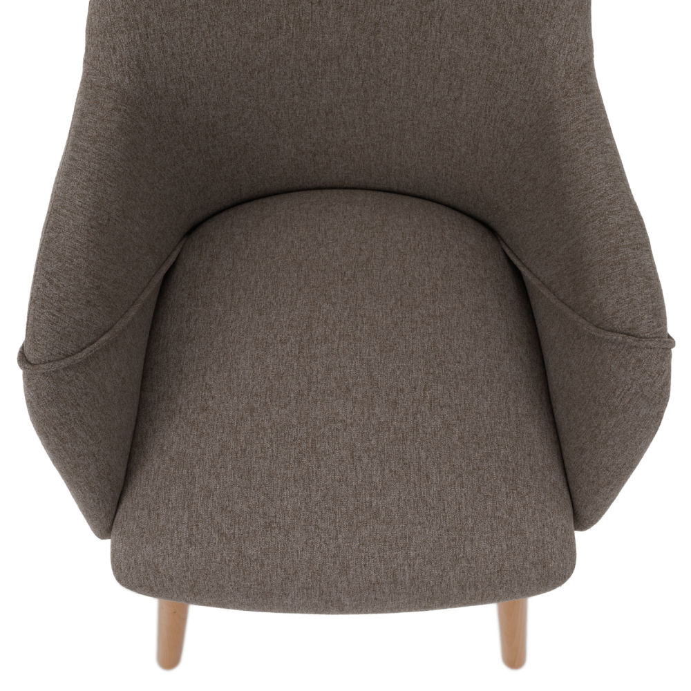 Designové křeslo, hnědá/buk, PETRUS