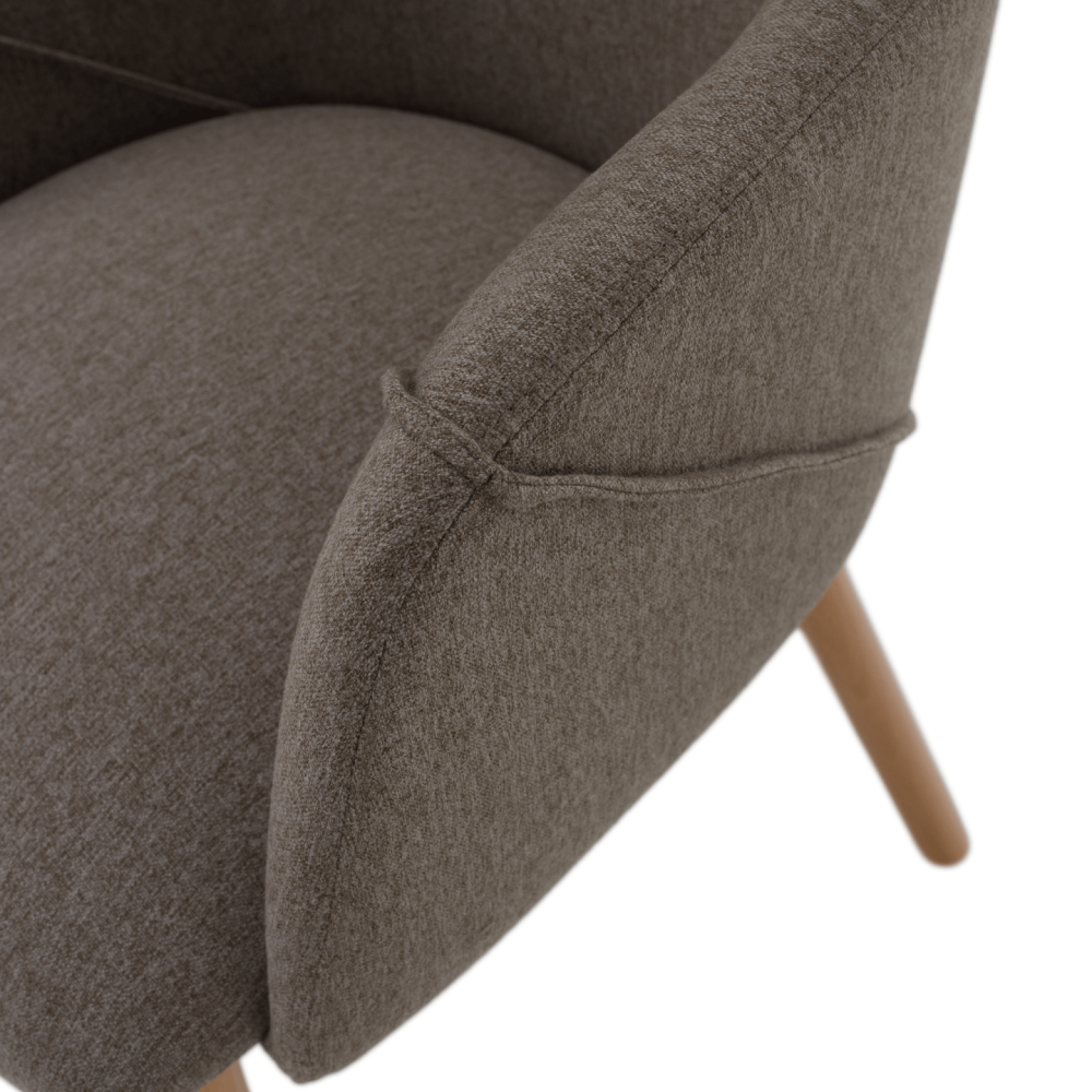 Designové křeslo, hnědá/buk, PETRUS