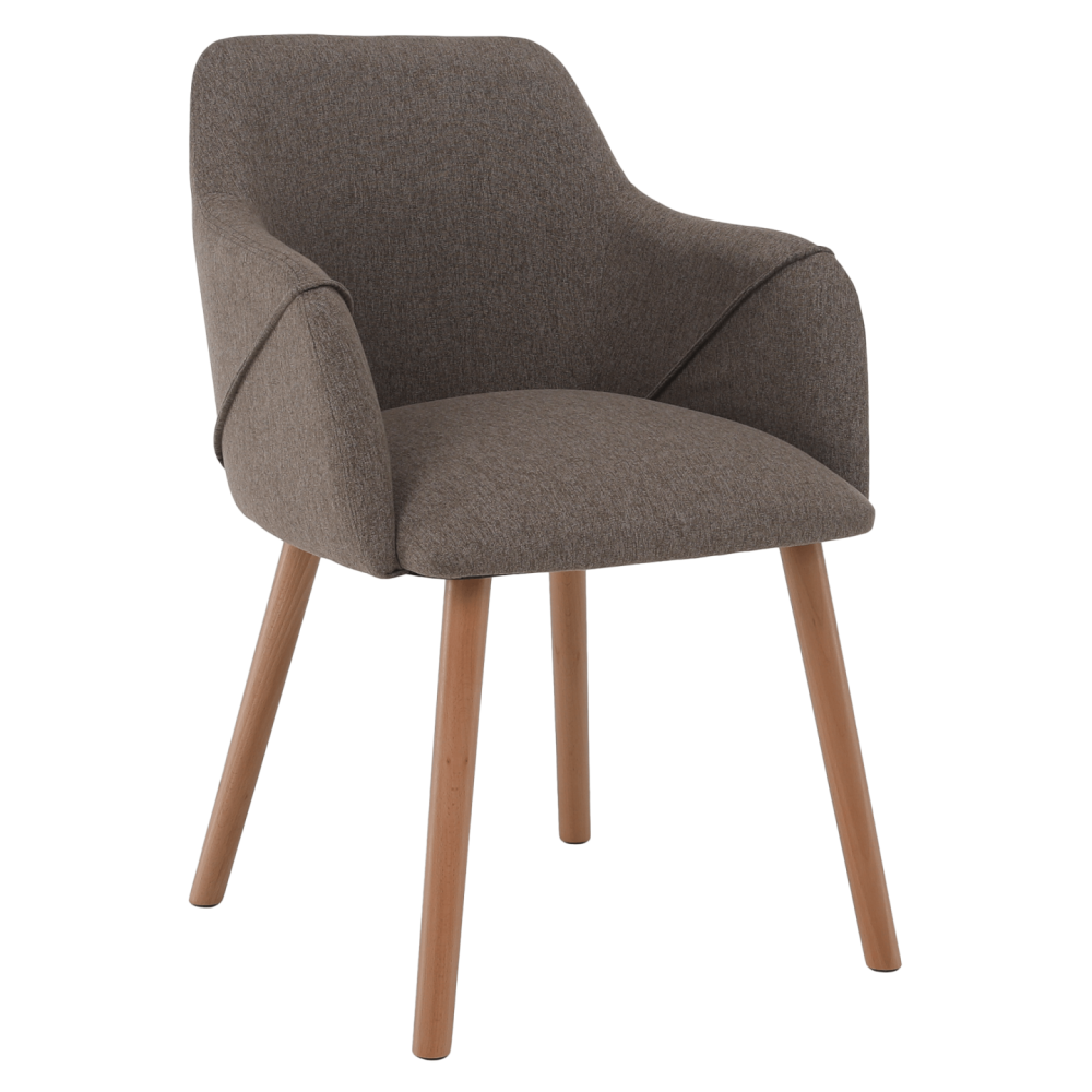 Designové křeslo, hnědá/buk, PETRUS