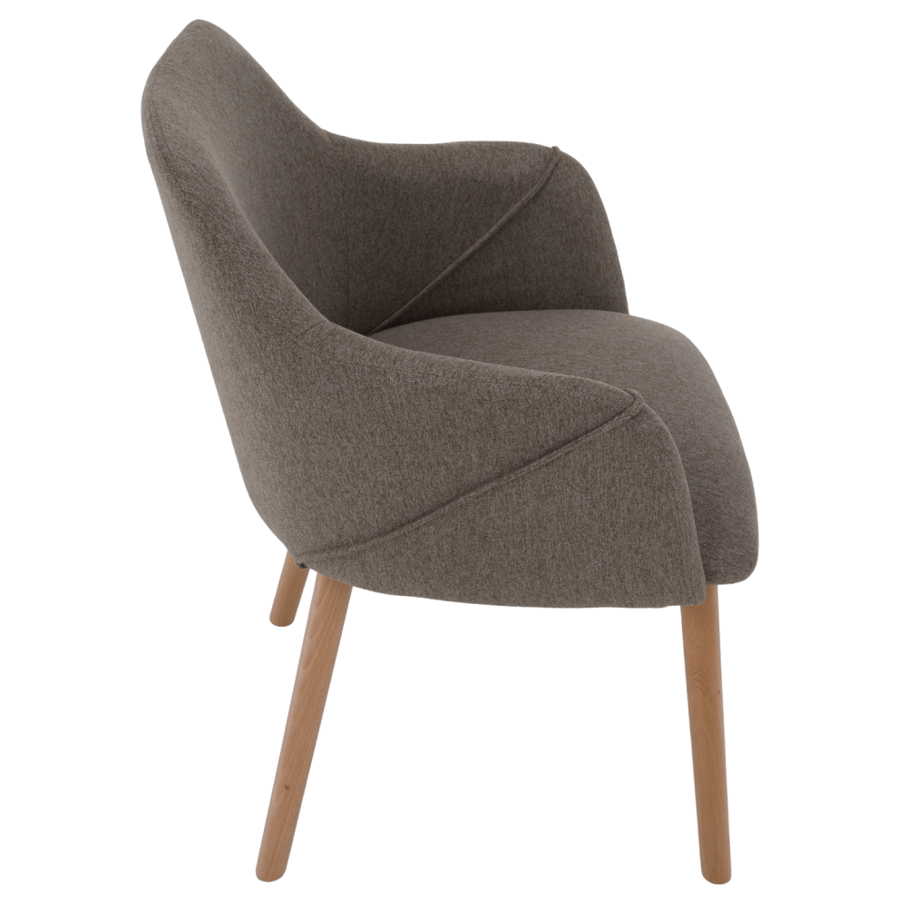 Designové křeslo, hnědá/buk, PETRUS