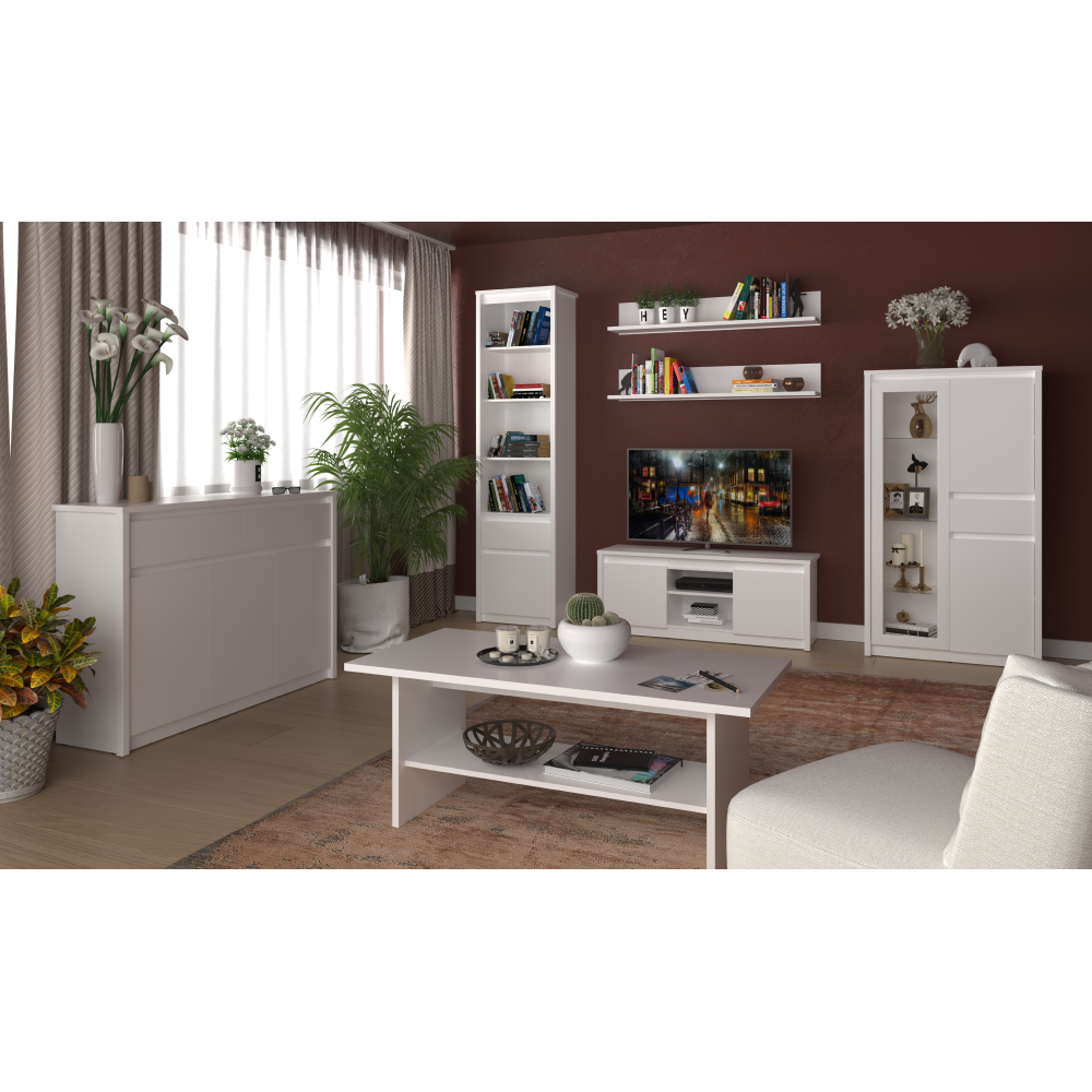 TV stolek 2D/125, bílá, ERODIN