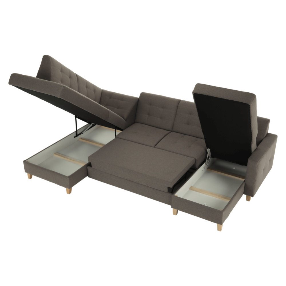 Sedací souprava, šedohnědá TAUPE, pravá, BRIDGET