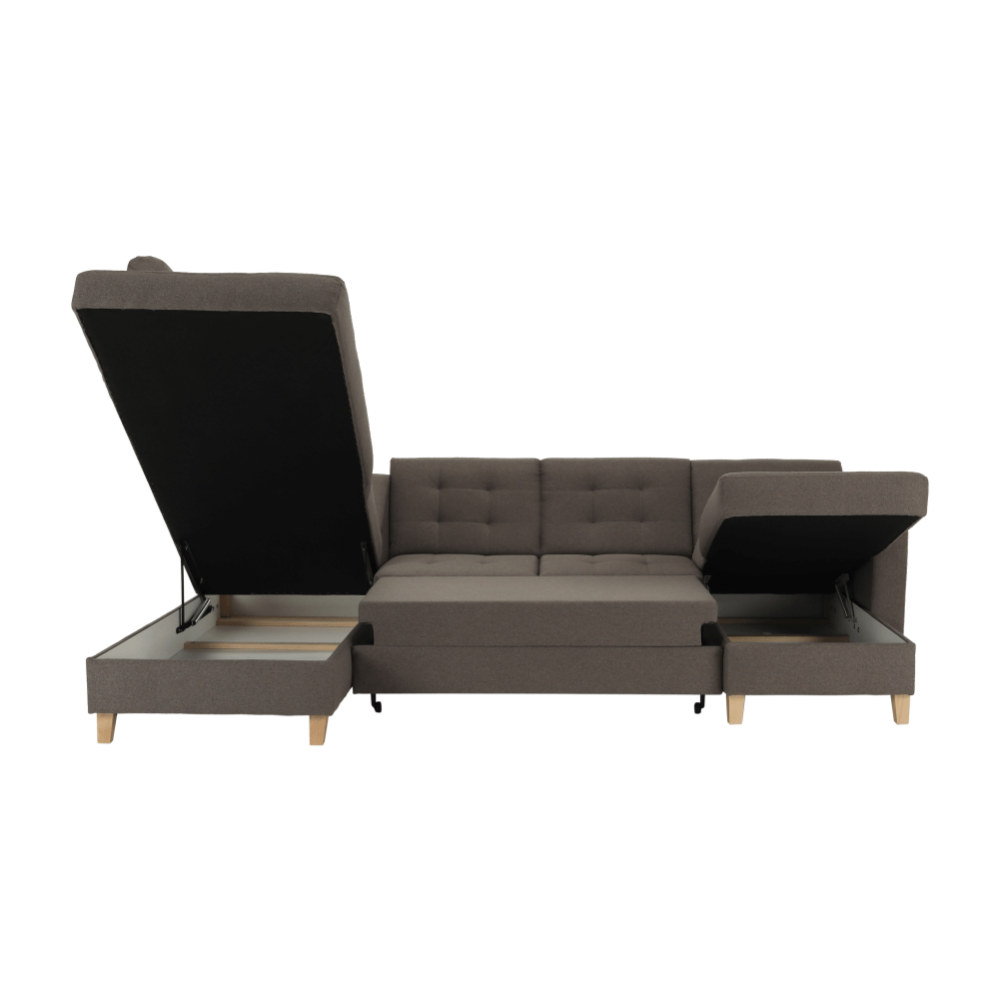 Sedací souprava, šedohnědá TAUPE, pravá, BRIDGET