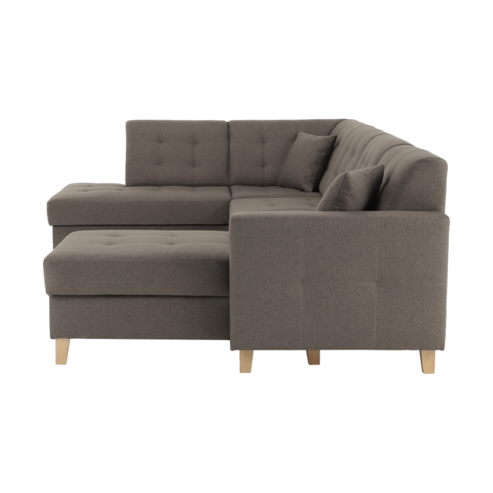 Sedací souprava, šedohnědá TAUPE, pravá, BRIDGET