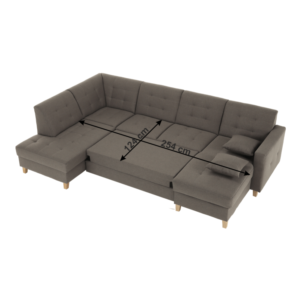 Sedací souprava, šedohnědá TAUPE, pravá, BRIDGET