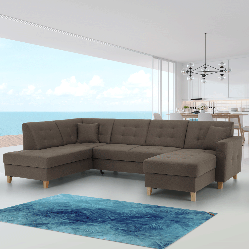 Sedací souprava, šedohnědá TAUPE, pravá, BRIDGET