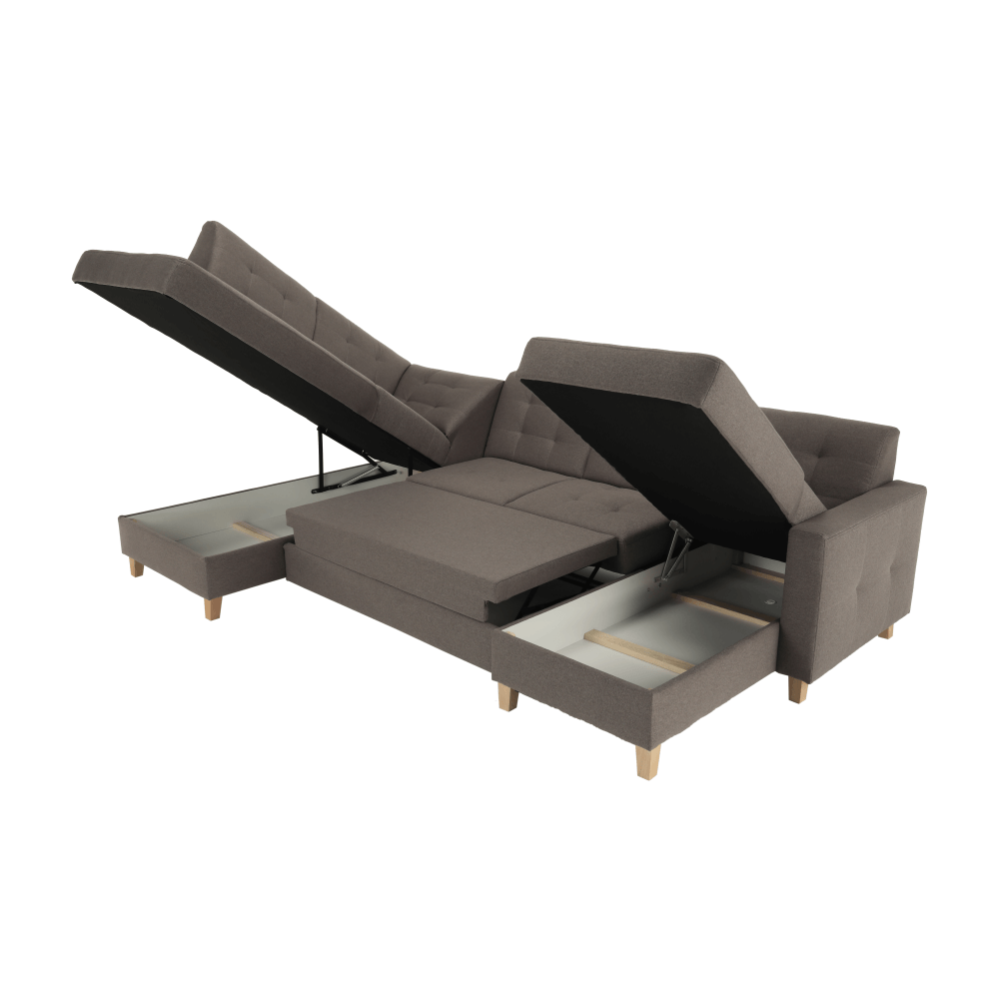 Sedací souprava, šedohnědá TAUPE, pravá, BRIDGET